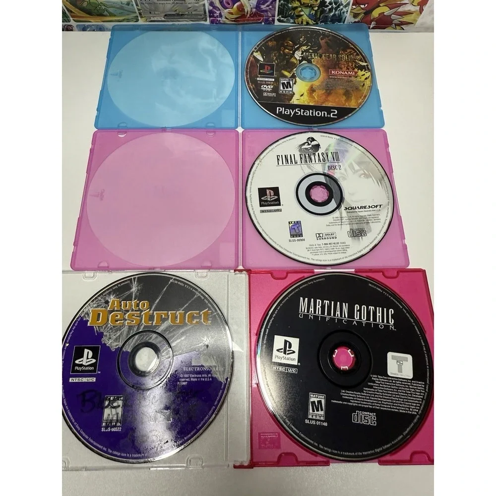 1 PS2 Video Game Disc Lot Metal Gear Solid FF8 Martian Gothic 4‎